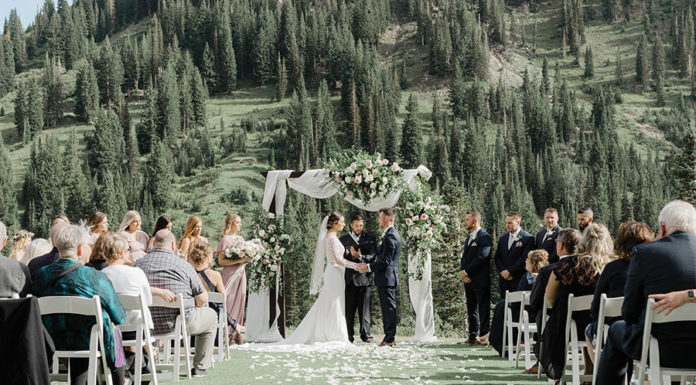 Real Wedding: Lovestruck at the Lodge Connor and Julia Wedding at Snowpine Lodge