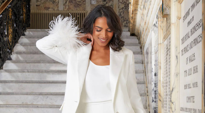 17 Bridal Jumpsuits for Every Kind of Girl Nadine Merabi Bridal Pantsuit